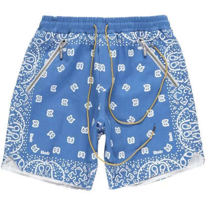 RHUDE Blue Paisley Shorts