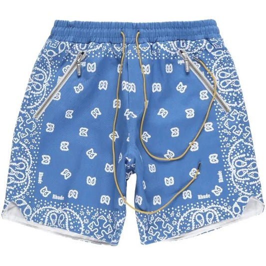 RHUDE Blue Paisley Shorts