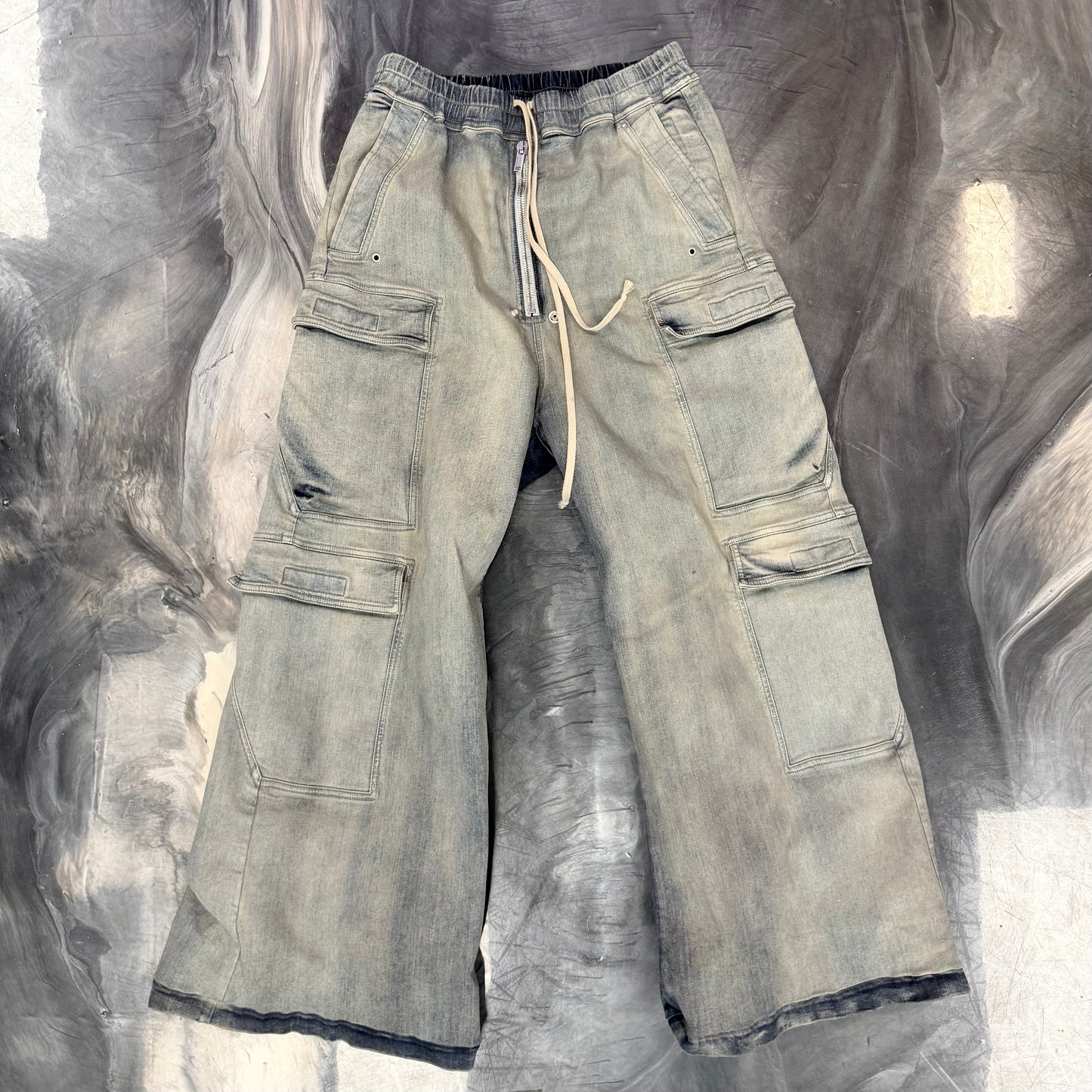 Rick Owen Sky Denim Cargo Bela