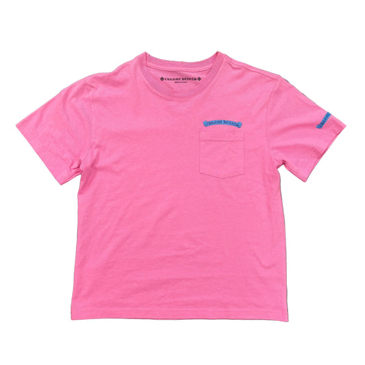 Chrome Hearts Scroll Logo Pocket Tee 'Pink/Blue'