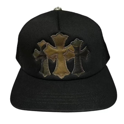 Chrome Hearts Camouflage Cemetery Cross Patch Trucker Hat