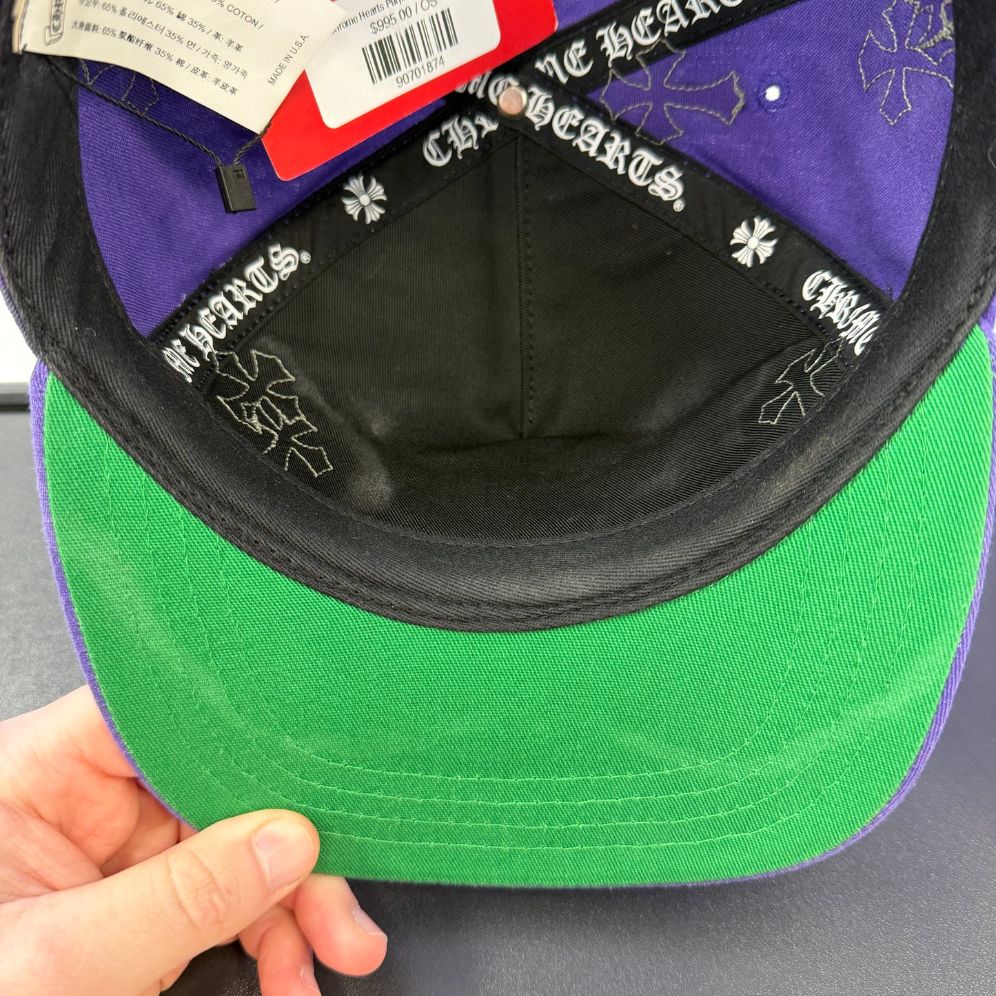 Chrome Hearts Purple Hat Green Patch