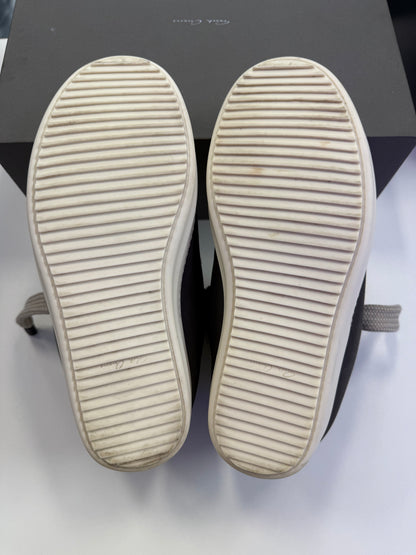 Rick Owens Sneakpeak Jumbo Lace Padded In Pelle Grigia