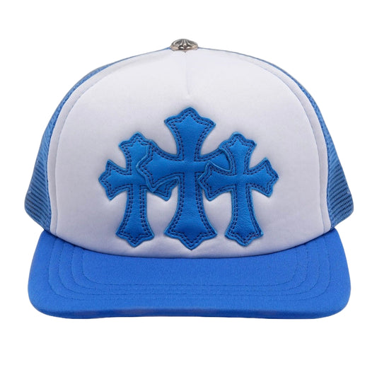 Chrome Hearts Neon Blue Cemetery Cross Patch Hat