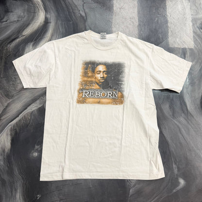 Tupac Reborn Vision Tee White Vintage