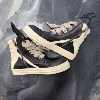 RICK OWENS Black Temple Jumbolace Geobasket Sneakers (Used)(No Box)