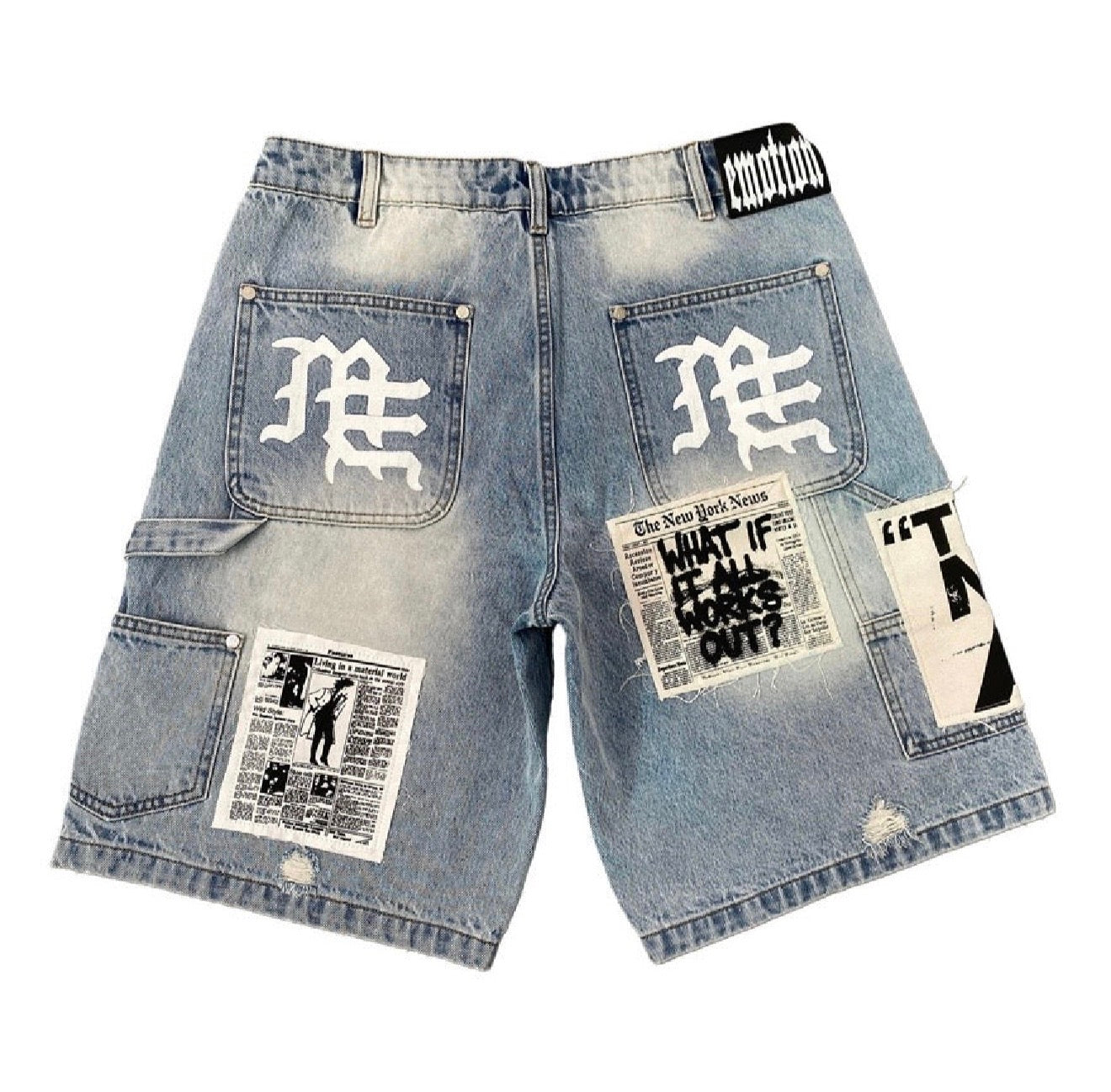Mixed Emotion Blue AI Denim Shorts