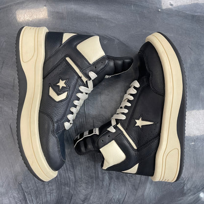 Rick Owens X Drkshdw  TURBOWPN Mid 'Black Cloud Cream' (USED)