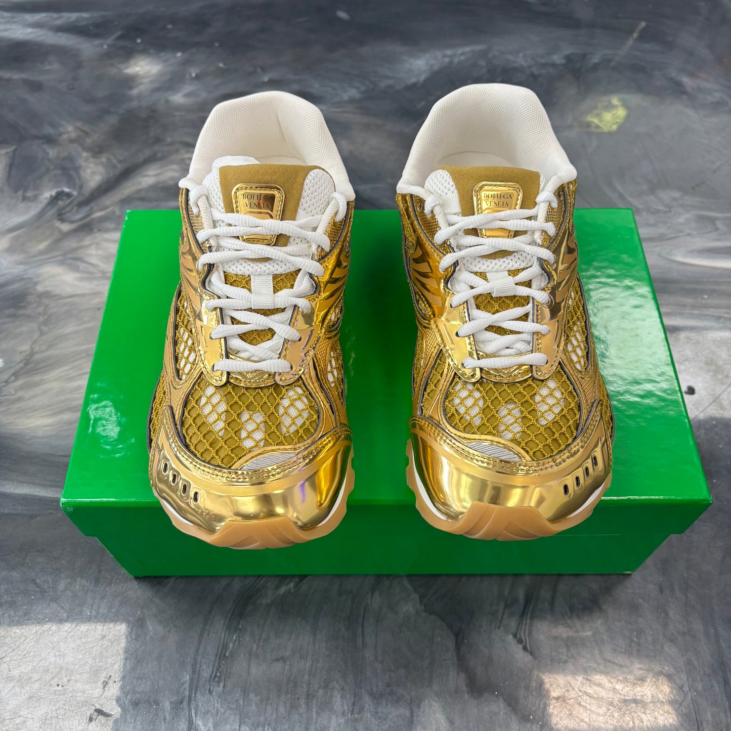 Bottega Veneta Orbit Low-Top Sneakers Gold (USED)