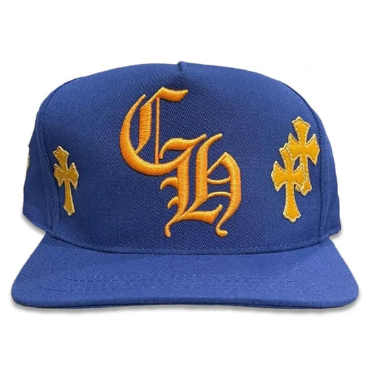 Chrome Hearts Blue/Yellow Cross Patch Baseball Hat