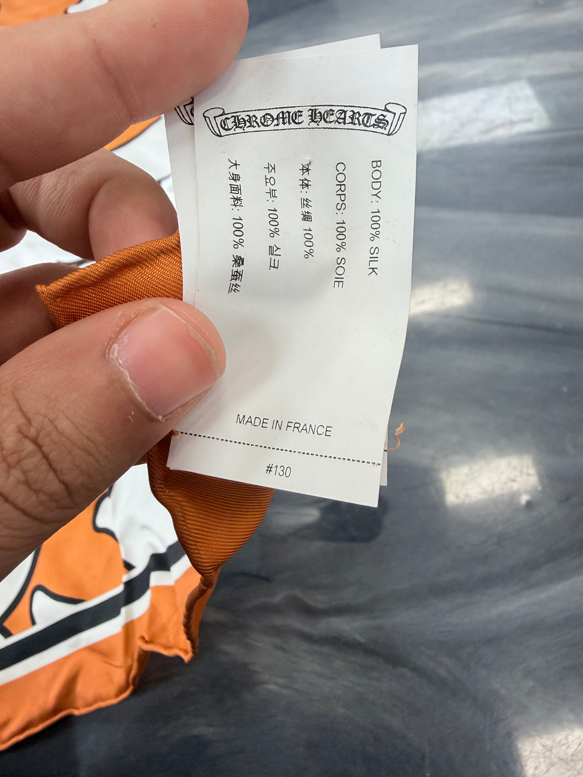 Chrome Hearts Cemetery Silk Scarf Orange