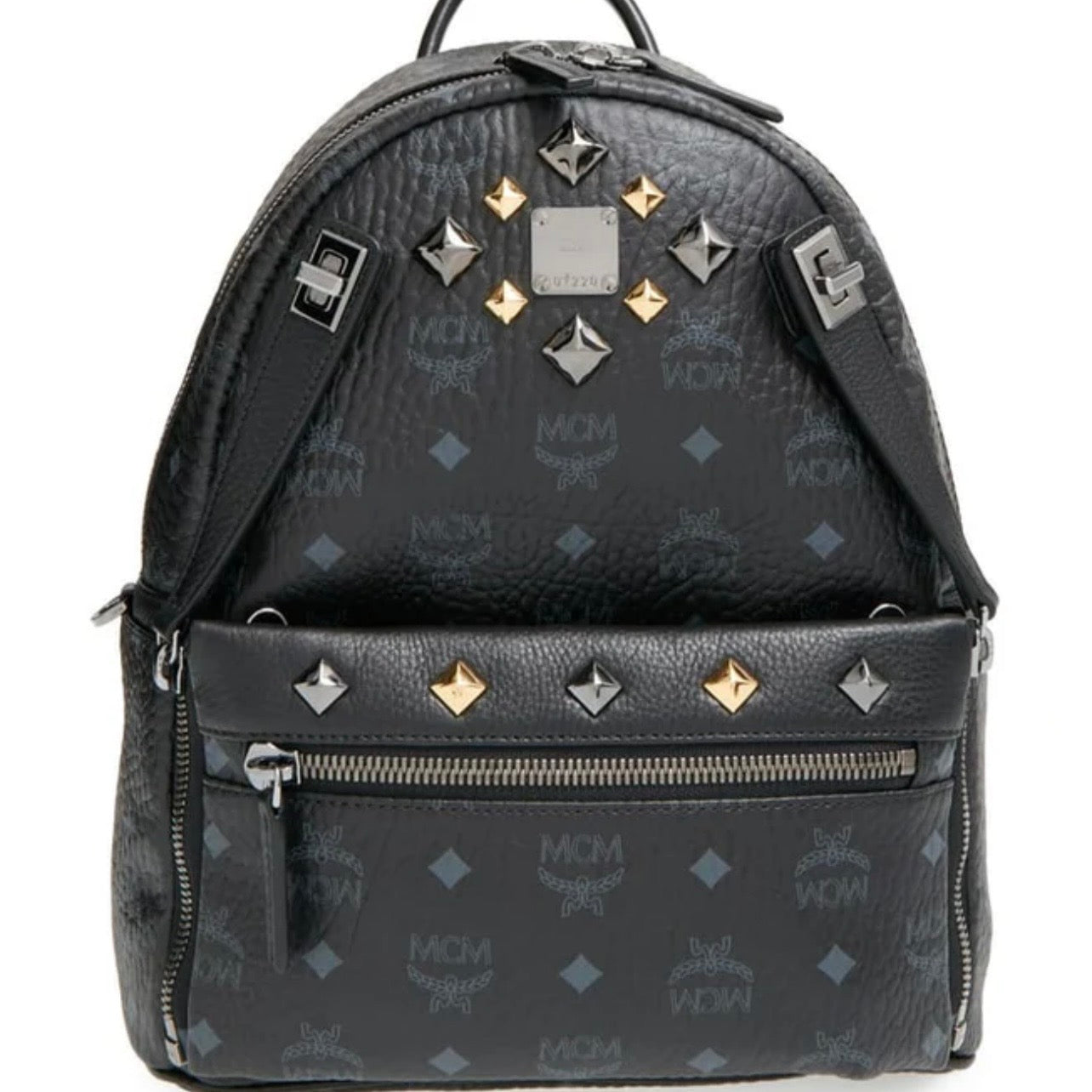 MCM Visetos Studded Dual Stark Backpack