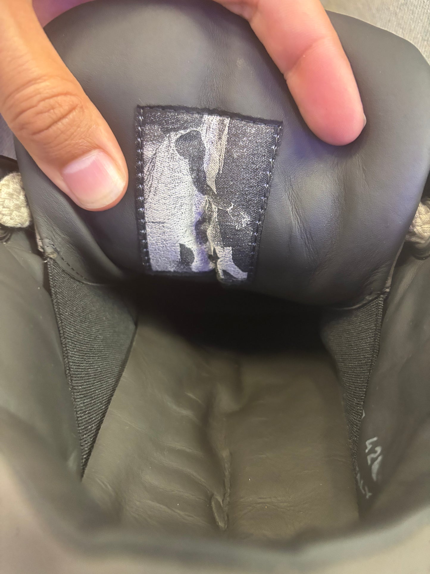 Rick Owens Sneakpeak Jumbo Lace Padded In Pelle Grigia