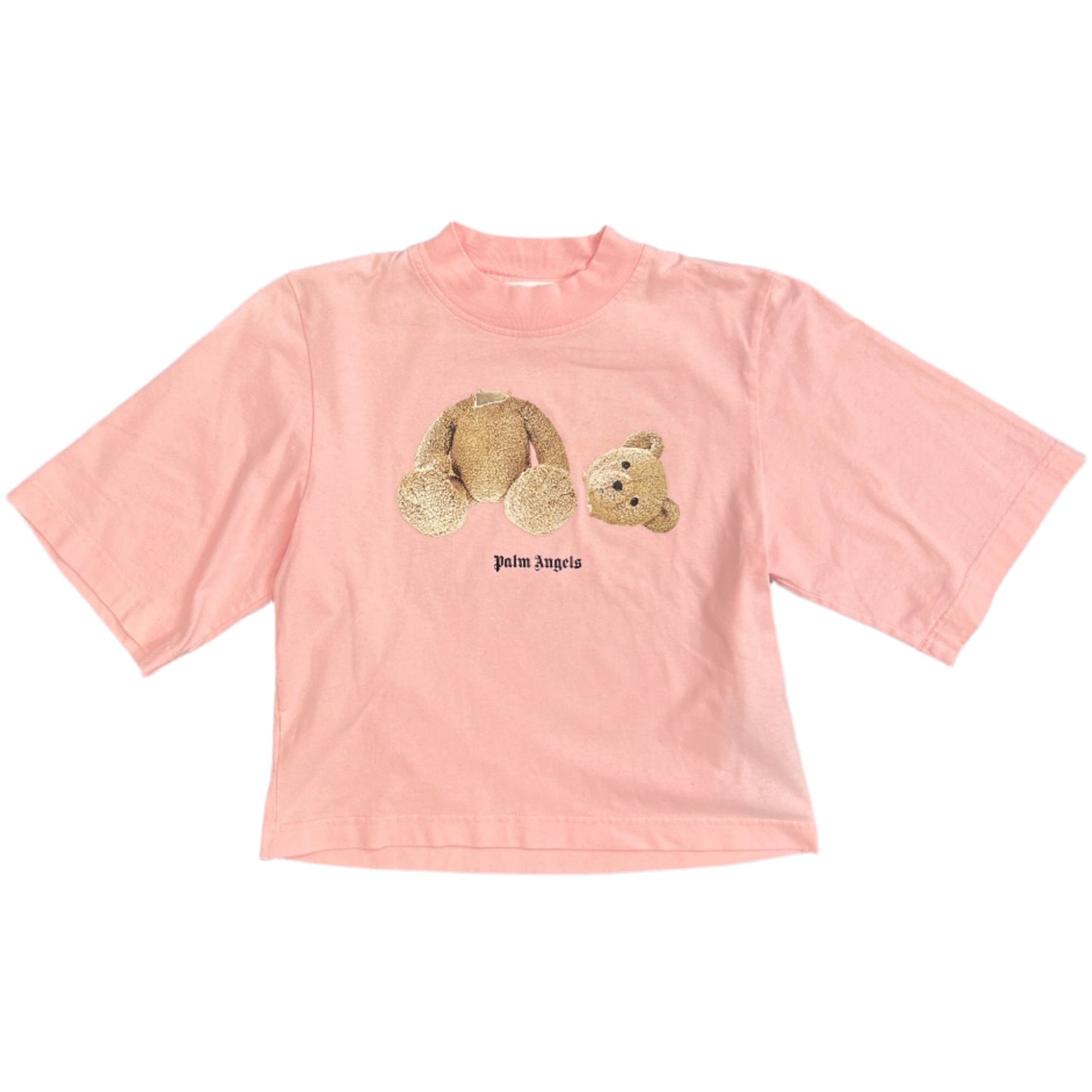 Palm Angles Teddy Bear Pink Crop Top Tee