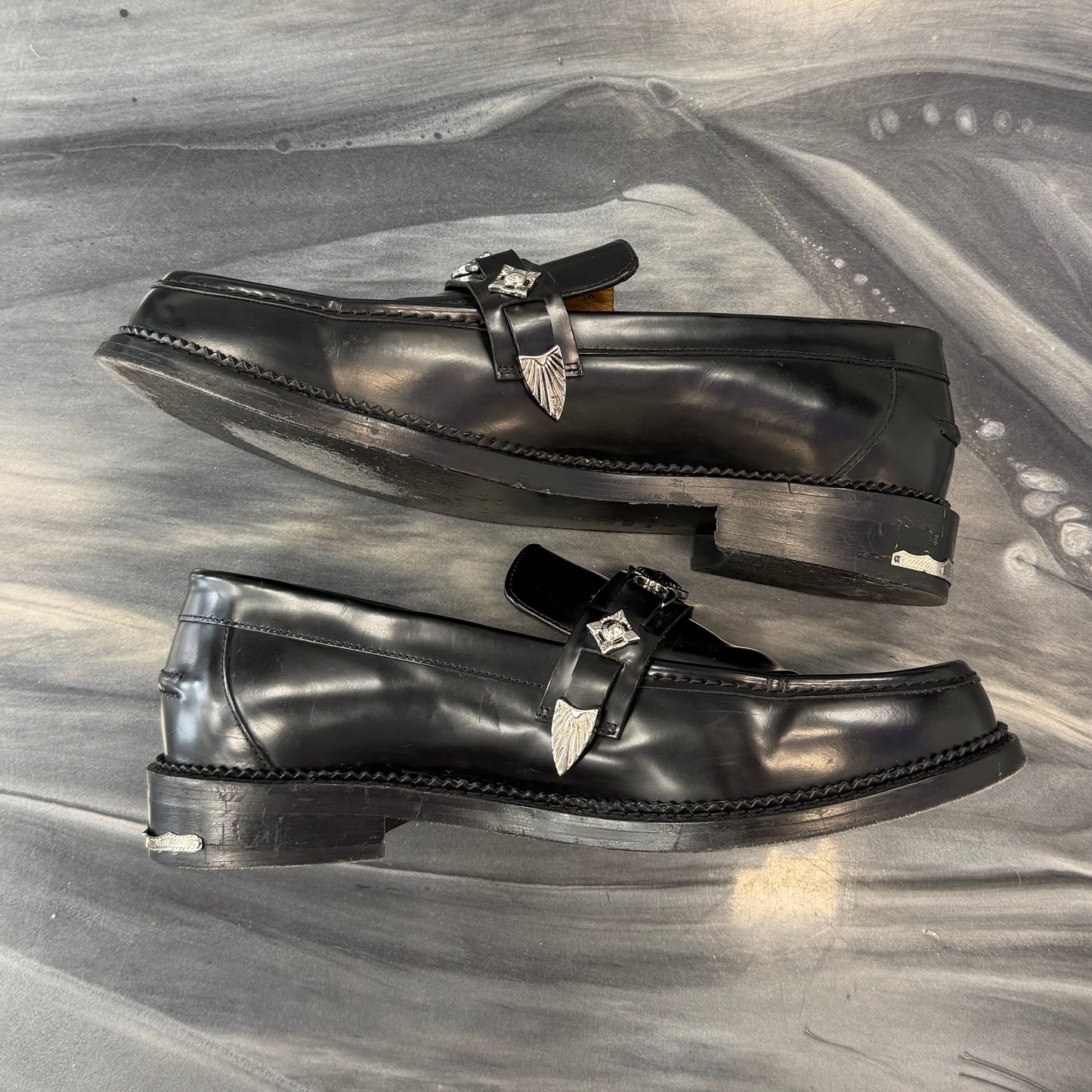 TOGA VIRILIS Black Metal Loafers (Used)(No Box)