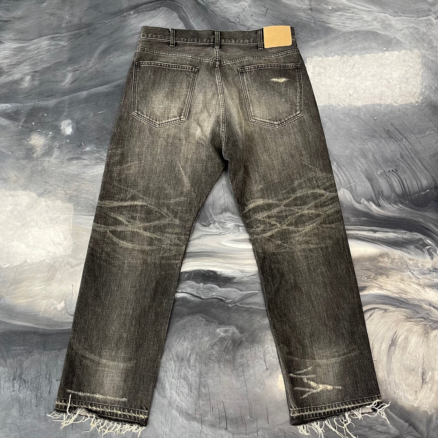 Celine Men's Black Paradiso Destroyed Wesley Jeans