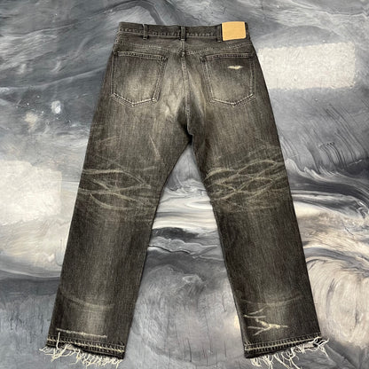 Celine Men's Black Paradiso Destroyed Wesley Jeans