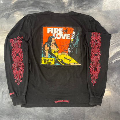 Chrome Hearts Deadly Doll Fire of Love Longsleeve Tee Black
