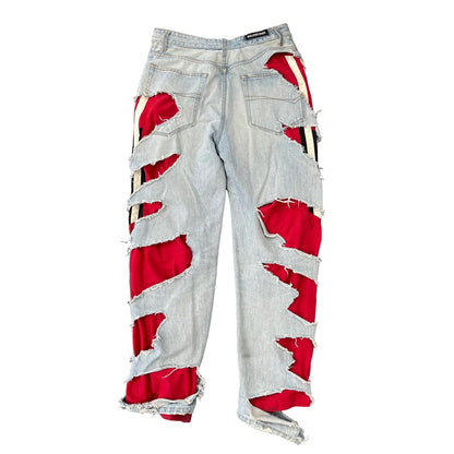 Balenciaga Slashed Sporty B Track Hybrid Denim jeans