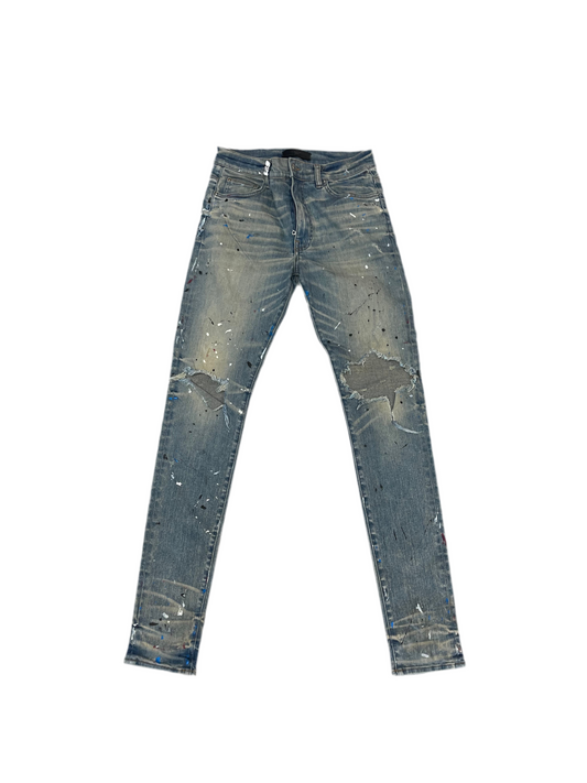 AMIRI MX1 Artist Paint Splatter Denim