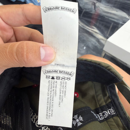 Chrome Hearts Olive Green Gas Station Trucker Hat