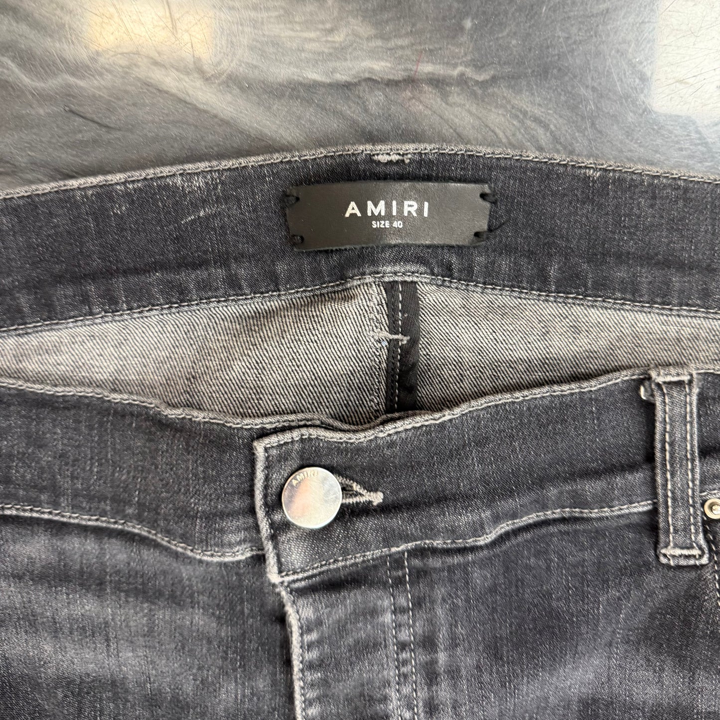 AMIRI Distressed Bandana Thrasher Jeans