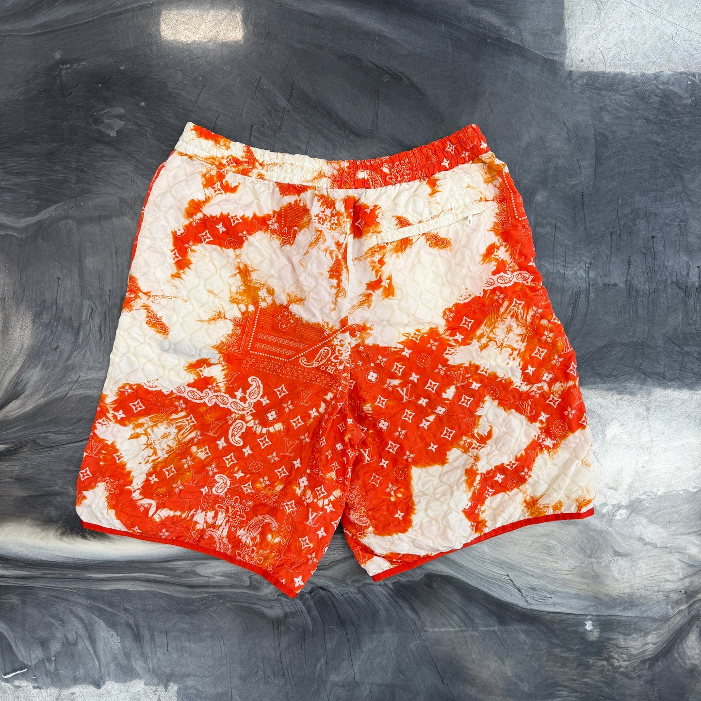 Louis Vuitton Monogram Bandana Nylon Shorts Orange/White