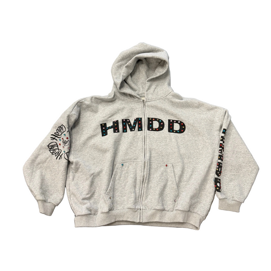 HMDD Chimstone rhinestone-embellished zip-up hoodie