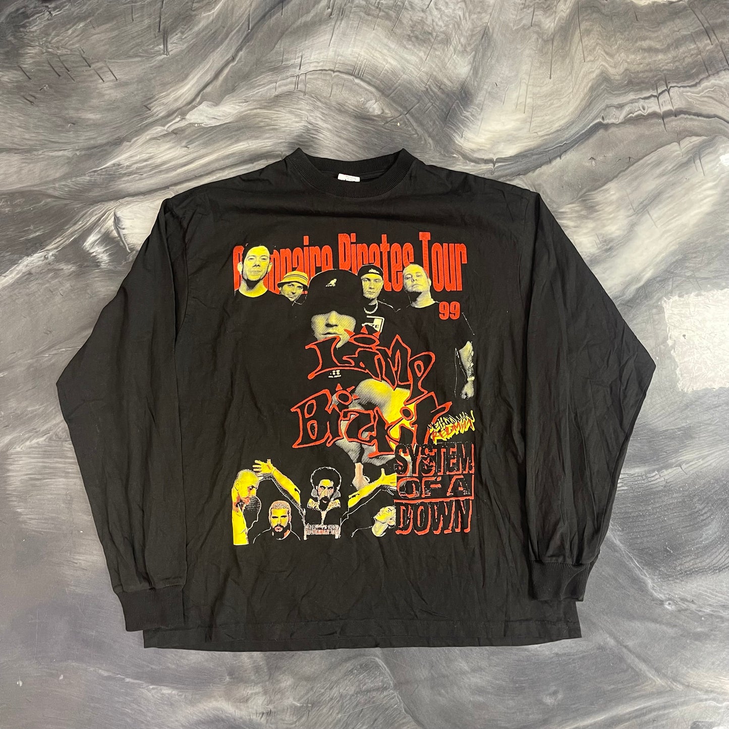 1999 Limp Bizkit & System Of A Down 'Billionaire Pirates Tour' Vintage Long-Sleeved tee