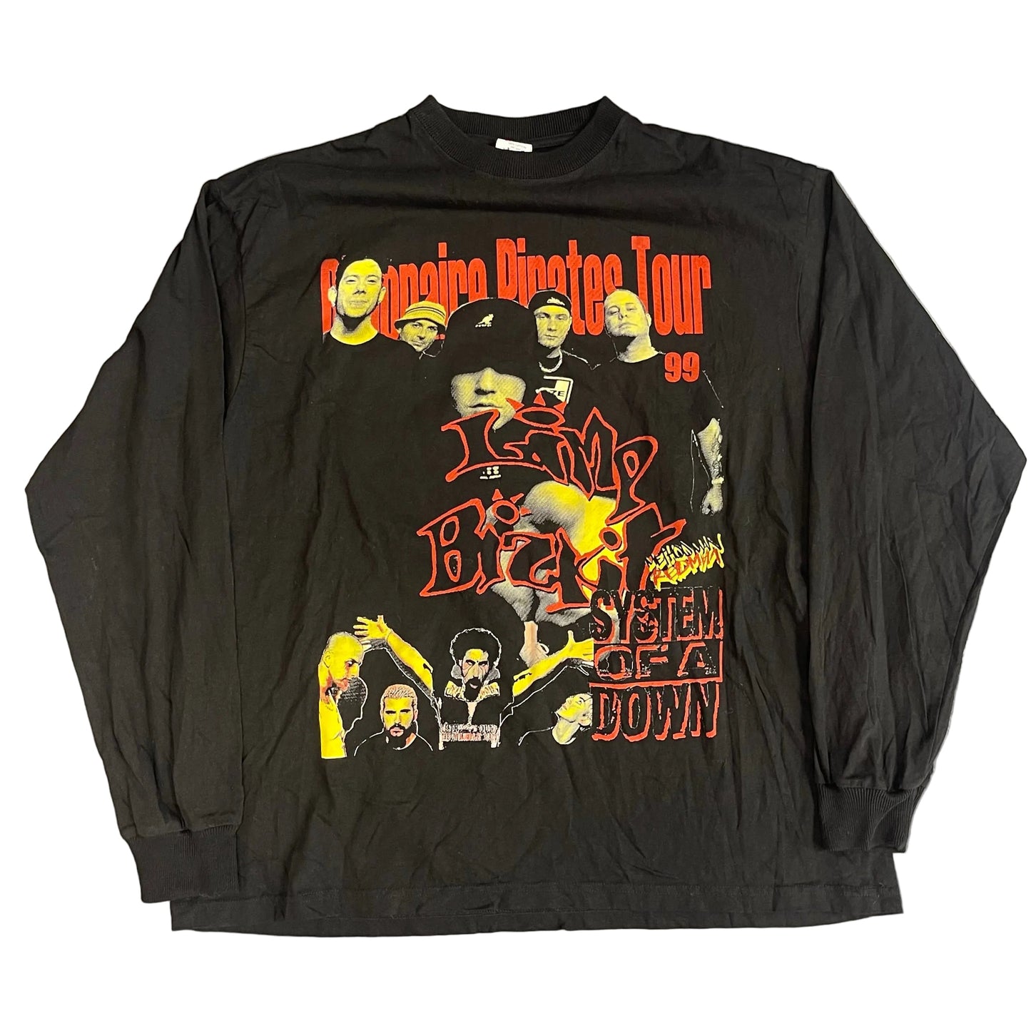 1999 Limp Bizkit & System Of A Down 'Billionaire Pirates Tour' Vintage Long-Sleeved tee