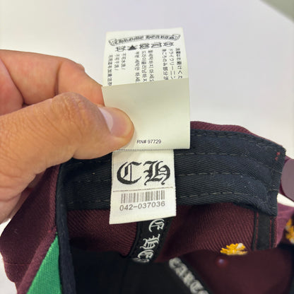 Chrome Hearts Burgundy/Gold CH Logo Hat