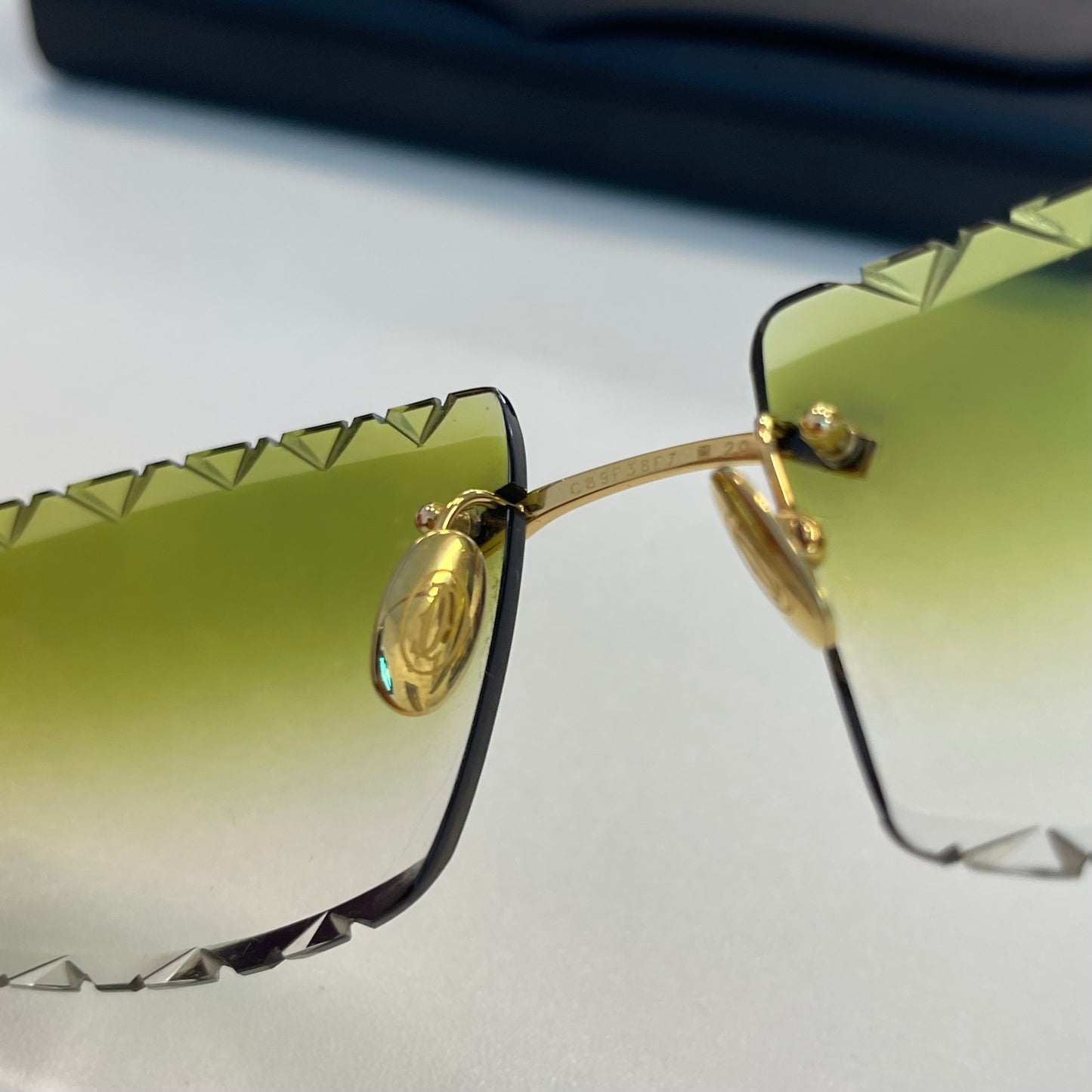 Cartier Green Diamond Cut Sunglasses