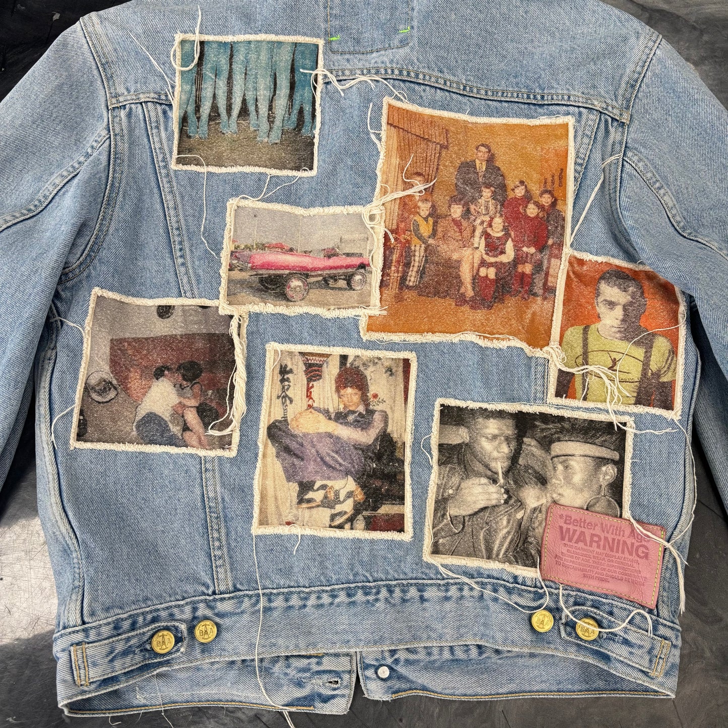 Better With Age Portrait Denim Jacket Multi Patch