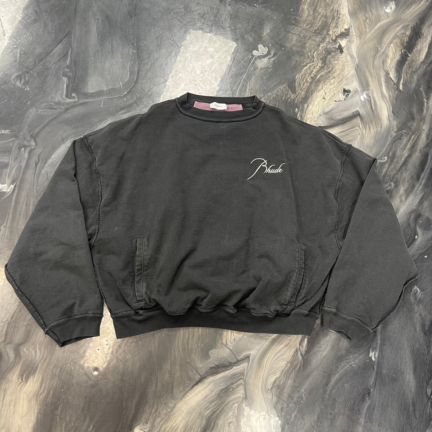 Rhude Panel Crewneck Black