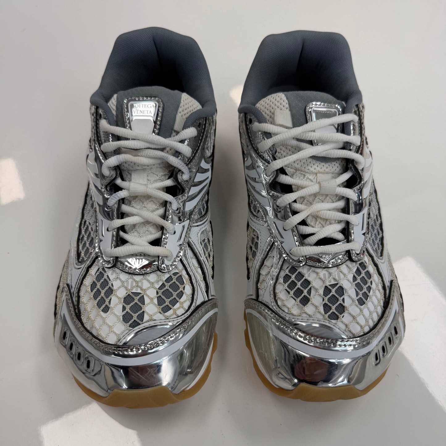 Bottega Veneta Orbit Sneaker White Silver (USED NO BOX)