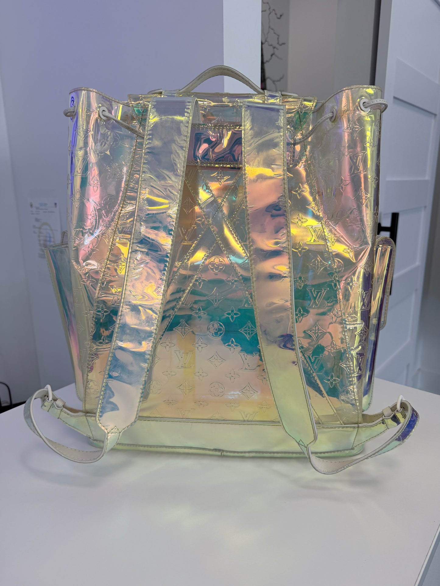 Louis Vuitton Virgil PVC Monogram Christopher Backpack GM Iridescent Prism