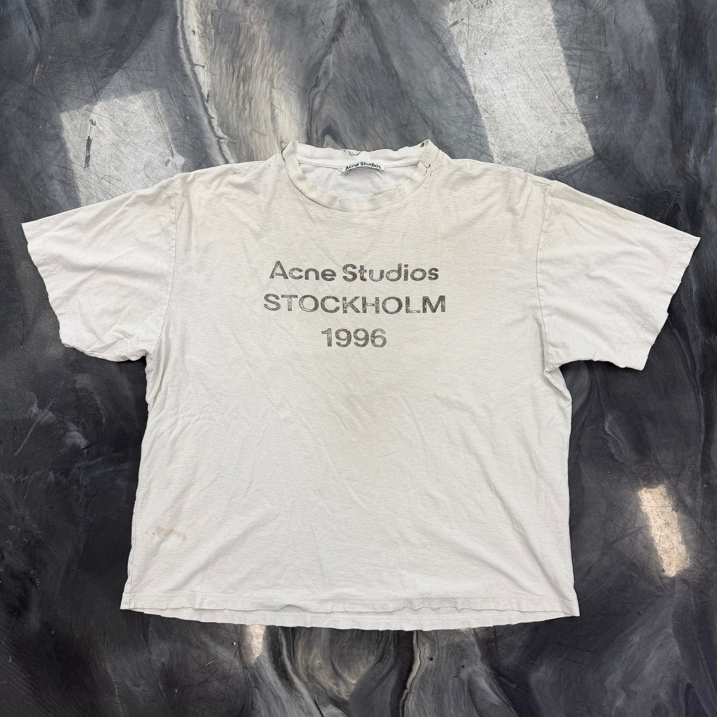 Acne Studios Logo 1996 Distressed Short Sleeve Tee White
