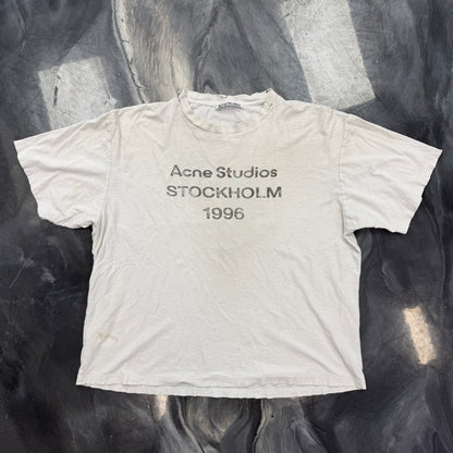 Acne Studios Logo 1996 Distressed Short Sleeve Tee White