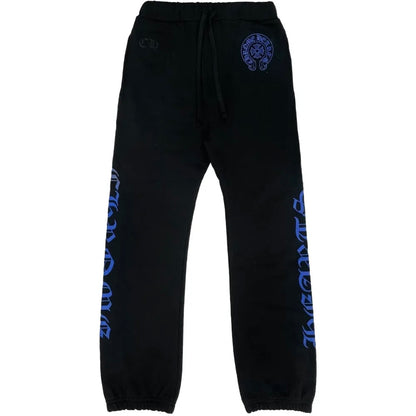 Chrome Hearts Online Exclusive Black & Blue Horseshoe Logo Sweatpants
