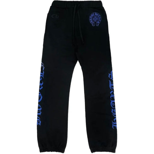 Chrome Hearts Online Exclusive Black & Blue Horseshoe Logo Sweatpants