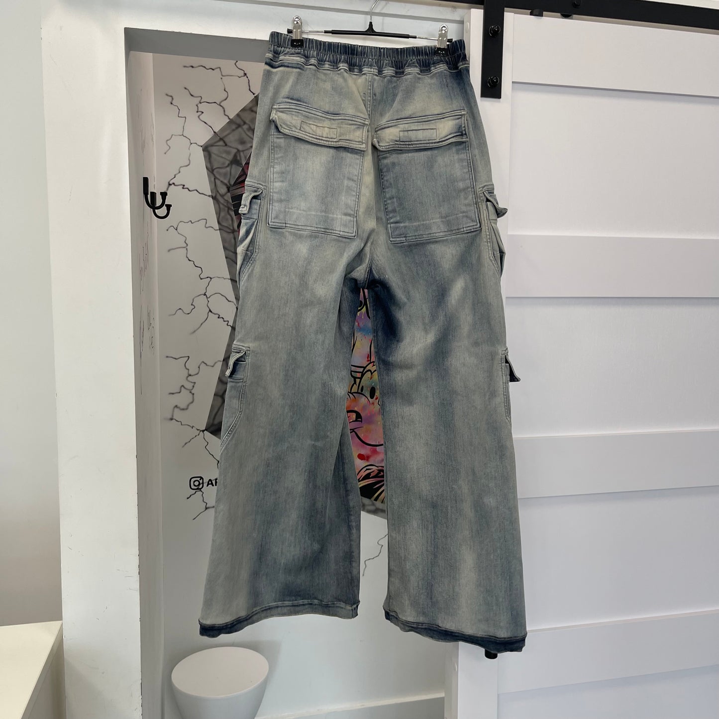 Rick Owen Sky Denim Cargo Bela