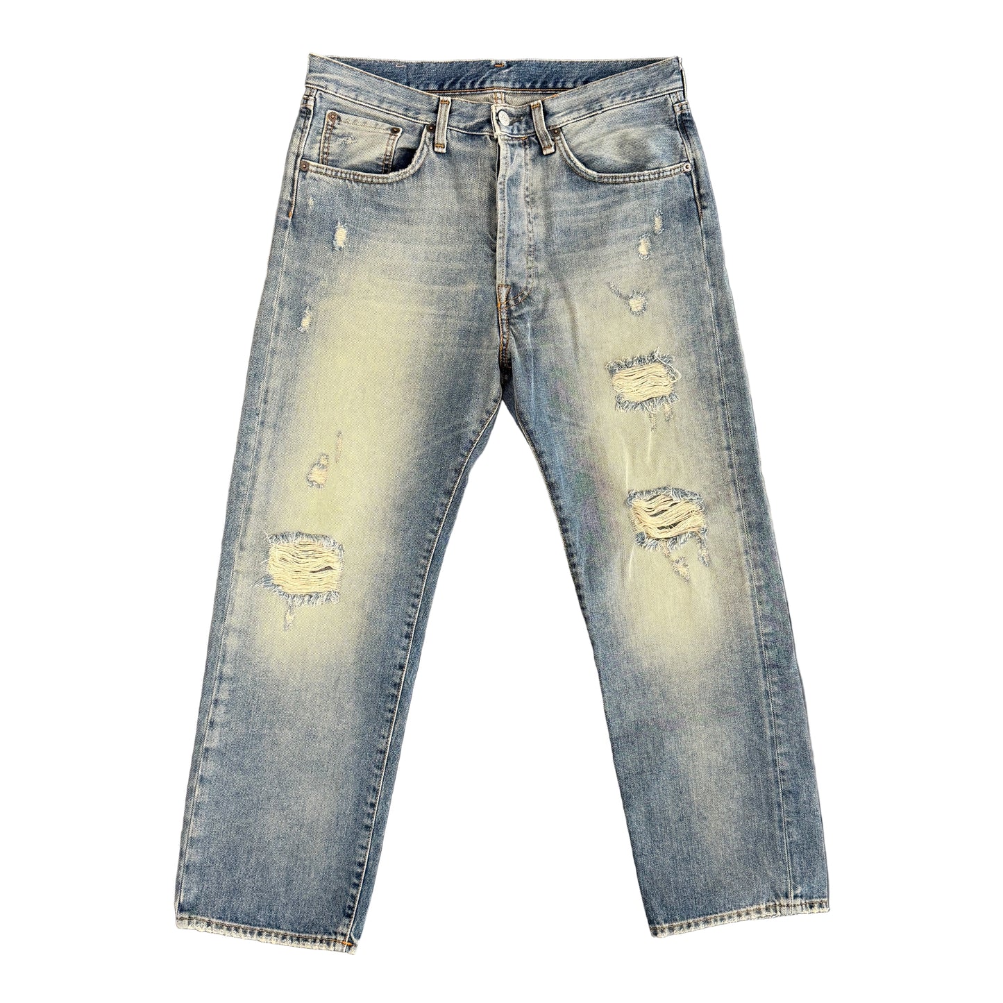 Acne Studios 2003 Detroit Distressed Cropped Denim Jeans  ￼