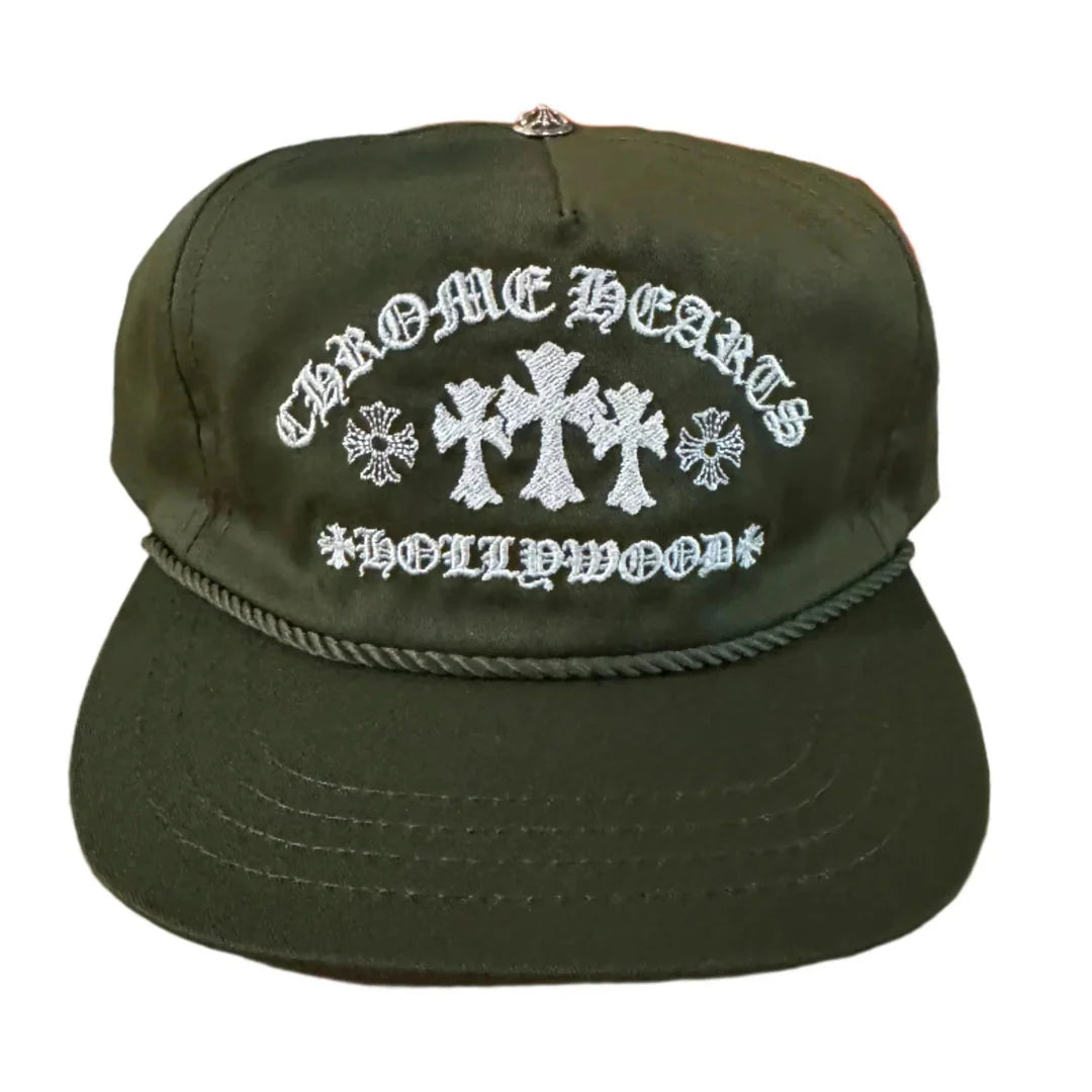 Chrome Hearts Olive Green Gas Station Trucker Hat