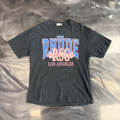 Rhude LA Sports Club Vintage Washed Black Tee