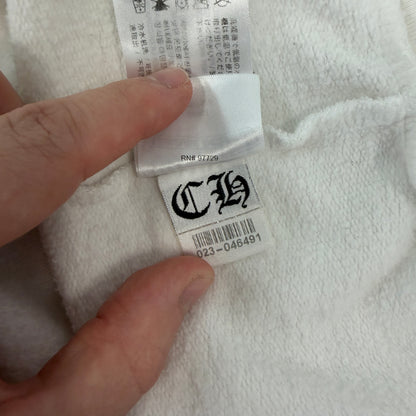 Chrome Hearts Scroll Logo White Zip Up Hoodie