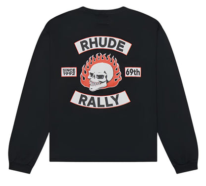 RHUDE 92 Rally Long-sleeve T-shirt In Black