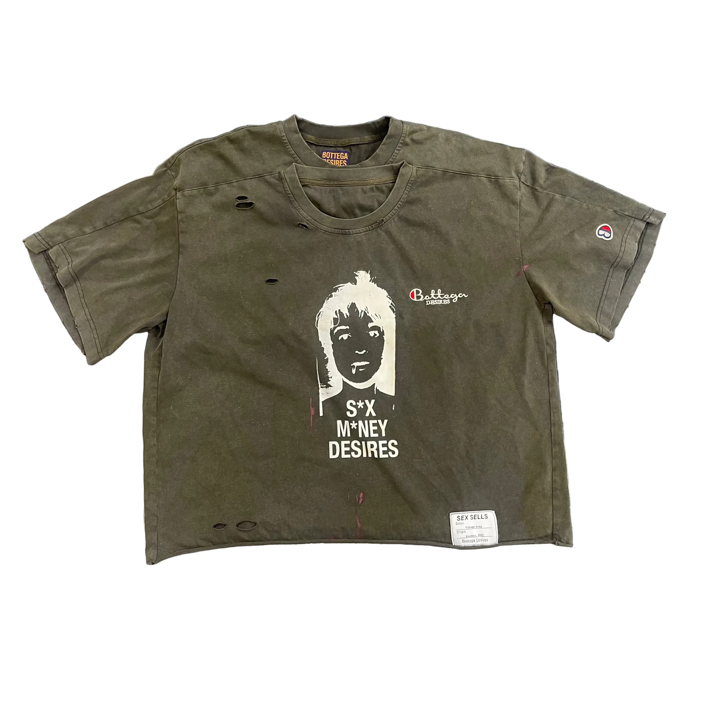 Bottega Desires washed grey "Sex Sells" Tee