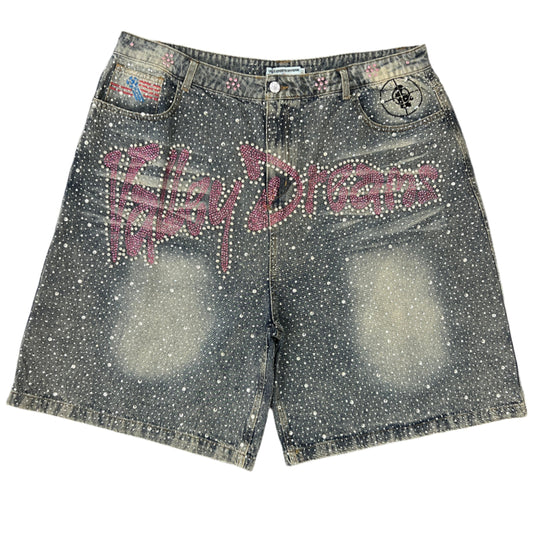 Vale Valley Dreams Crystal Denim Jorts Blue