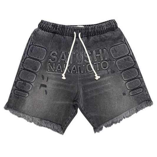 Satoshi Nakamoto Denim Moto
Shorts 'Black Denim'
