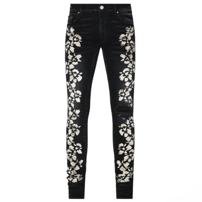Amiri Hibiscus Stencil Jean 'Black'